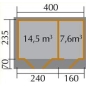 Preview: Weka 28 mm Gartenhaus 261 Gr 1 und Gr. 2 mit Nebenraum