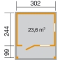 Preview: Weka Gartenhaus Satteldachhaus 820 Grösse 1 und 2  - 20 mm