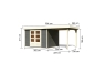 Preview: Gartenhaus Askola 5 mit 240cm Anbaudach in Terragrau