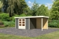Preview: Gartenhaus Askola 5 mit 240cm Anbaudach+Rückwand