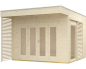 Preview: Gartenhaus SKAN HOLZ Tokio 2 doppelschalig mit Fußboden und KSK-M Dachbahn 340x340 cm natur