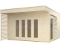 Preview: Gartenhaus SKAN HOLZ Tokio 4 mit Fußboden 402x402 cm doppelschalig grau