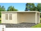 Preview: Palmako Blockbohlenhaus Ella 8,7+10,0 m² 28 mm naturbelassen