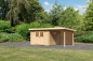 Preview: Gartenhaus Torgau 3 mit Anbaudach 230cm+Rückwand in 40mm