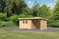 Preview: Gartenhaus Torgau 3 mit Anbaudach 230cm + Rückwand+Seitenwand in 40mm