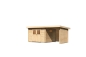 Preview: Gartenhaus Torgau 3 mit Anbaudach 230cm + Rückwand+Seitenwand in 40mm