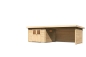 Preview: Gartenhaus Torgau 3 mit 440cm Anbaudach+Rückwand+Seitenwand