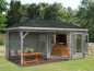 Preview: Palmako Pavillon Melanie 7,0+8,1 m² in 28mm naturbelassen