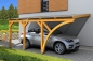 Preview: Skan Holz Wandanbau-Carport Eifel mit Einfahrtsbogen 300 x 541 cm