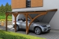 Preview: Skan Holz Wandanbau-Carport Eifel mit Einfahrtsbogen 300 x 541 cm