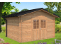 Preview: Palmako Blockbohlenhaus Tina 10,4 m² 34 mm mit Metalldach