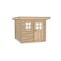 Preview: Weka 28 mm Gartenhaus 170 mit Vordach (50 cm) Grösse 3