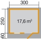 Preview: Weka 45 mm Gartenhaus 131 mit Vordach (60 cm) Sparset inkl. Dachschindeln in drei Grössen