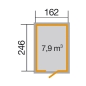 Preview: Weka Schwedenhaus - 32 mm (aufgedoppelt) Gartenhaus sägerau ,anthrazit, in 3 Grössen