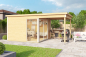 Preview: Lasita Maja Gartenhaus Domeo 2 mit Anbau-Dach