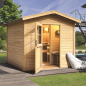 Preview: Karibu Bosse 1 - 38 mm Gartensauna mit Vorraum und Satteldach
