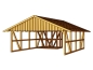 Preview: Fachwerk-DoppelCarport mit Dachschalung mit Abstellraum 1 B 684 x T 772c