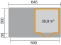 Preview: Weka Designhaus 126 B+ inkl. 300 cm Anbau und extra hoher Tür - 28 mm  Grösse 2