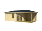 Preview: Gartenhaus ARUBA 3 B; 320x750 cm; 40 mm Doppelnut; 2 Räume + Veranda; inkl. Boden