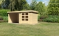 Preview: Woodfeeling Gartenhaus Askola 3,5 mit 280 cm Schleppdach