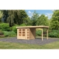 Preview: Karibu Woodfeeling Gartenhaus Kerko 3/4 mit 240 cm Schleppdach - 19 mm