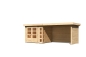 Preview: Karibu Woodfeeling Gartenhaus Kerko 3/4 mit 280 cm Schleppdach/Seiten- und Rückwand