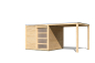 Preview: Karibu Gartenhaus Qubic 1 und 240 cm Anbaudachdach