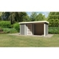 Preview: Woodfeeling Gartenhaus Schwandorf 3/5 mit Anbau 240 cm + Wände