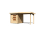 Preview: Karibu Gartenhaus Bastrup 1 mit Anbaudach 2 Meter