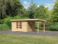 Preview: Karibu Gartenhaus Trittau 4 inkl. Anbaudach 2 m