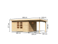 Preview: Karibu Gartenhaus Trittau 5 inkl. Anbaudach 2 m