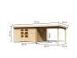 Preview: Karibu Gartenhaus Trittau 5 inkl. Anbaudach 3 m