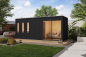 Preview: Karibu Design Saunahaus Monterey Blackline - 73 mm in Black oder Natur