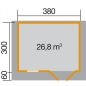 Preview: Weka Gartenhaus Typ 111 in 28 mm mit Vordach (60 cm)