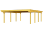 Preview: Leimholz  Doppel-Carport Flachdach ca 613 x 846cm