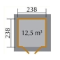 Preview: Weka 28 mm Gartenhaus Typ 177 4-Eck Gr. 1