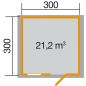 Preview: Weka Gartenhaus Typ 107 in 28mm mit Vordach (20 cm) Gr. 6