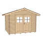 Preview: Weka 28 mm Gartenhaus Premium28 mit Vordach (20 cm)
