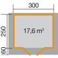 Preview: Weka 28 mm Gartenhaus Typ 112 A mit Vordach (60 cm) Grösse 1-4