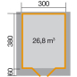 Preview: Weka 28 mm Gartenhaus Typ 112 A mit Vordach (60 cm) Grösse 1-4