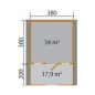 Preview: Weka Gartenhaus Typ 135 B in 45 mm mit Vordach +Terrasse, 2 Grössen