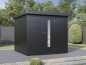 Preview: Finnhaus Wolff Metall-Gartenhaus Hakon 2424 - Elementhaus - Geräteschuppen - Flachdach - anthrazit