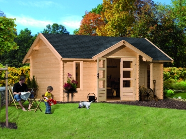 Preview: Woodfeeling Blockbohlenhaus Nordland 40mm