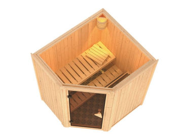 Preview: Karibu Sauna Tonja - 68 mm Systemsauna - 230 Volt Plug & Play