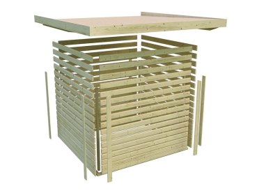 Woodfeeling Gartenhaus Askola 3 naturbelassen inkl. Schleppdach 240 cm