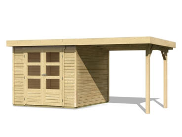 Woodfeeling Gartenhaus Askola 3 naturbelassen inkl. Schleppdach 240 cm