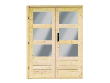 Preview: Woodfeeling Blockbohlenhaus Bastrup 4 mit Schleppdach 3 Meter