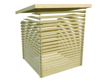 Woodfeeling Blockbohlenhaus Bastrup 5 mit 300 cm Schleppdach Rück- und Seitenwand