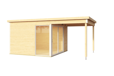 Lasita Maja Gartenhaus Domeo 2 mit Anbau-Dach