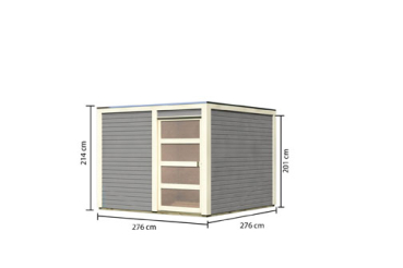 Preview: Karibu Gartenhaus Qubic 2 mit Schiebetür - 19 mm